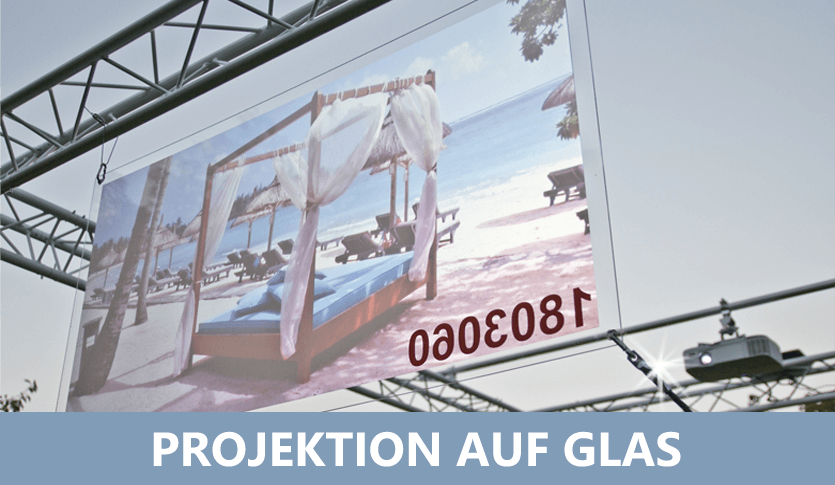projektion auf glas mit klebefolien